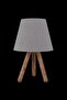 Three-legged Wooden Lampshade Grey Fabric Shade Bedroom Children's Room Table Lamp