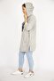 Women's Large Size Gray Sequin Embroidered Kangaroo Pocket Hooded Sweatshirt 65n36726 - 3