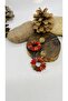 Handmade Wooden Ring on the Braid Bead Women's Earrings - 2