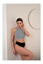 Murana Model Seamless Gathering Bustier Crop Seamless Model Sports Crop Gray Color - 6