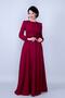 Round Neck Long Sleeve Woven Fabric Drawstring Waist Belted Pocket Maxi Length Invitation & Evening Dress - 2