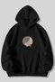 Ying Yang Cat Printed Unisex Black Kangaroo Pocket Hooded Sweatshirt Hoodie