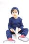 3-Piece Cotton Camisole Set with Navy Blue Corded Hat