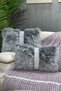 Plush Striped Throw Pillow Cover Rectangular - Light Gray - 2