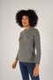 Gray Women's Hair Running Crew Neck Wool Sweater - 2