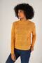 Yellow Women's Pom Pom Patterned Openwork Crew Neck 100% Cotton Sweater - 2