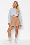 Camel Pleated Woven Shorts Skirt TWOAW24SR00014