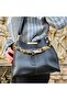 Women's Fairy Chain Accessory Soft Leather Bag Black - 4