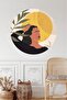 Summer Woman Bohemian Round Wall Sticker
