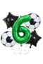 Football Match Concept Green Number 6 Year Old Balloon Set Football Concept Green Party Birthday Balloon Set
