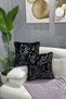 Gilded Plush Rabbit Rabbit Throw Pillow Cover Square - Black (Gold Gilded) - 2