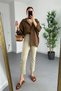 Mona Beige Mom Jean Women Boyfriend High Waist Lycra Jeans - 3