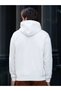 Men's White Awesome Printed Oversize Hooded Sweatshirt - 5