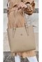 JUSTPOLO WOMEN SAND LARGE SIZE 4 COMPARTMENT SHOULDER BAG TOTE BAG - 7