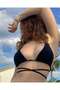 Black Ring detailed bikini suit - 5