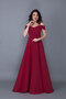 Burgundy Maxi Length Shoulder Detail Strappy Flared Dress - 2