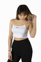 White String Strapped Cotton Knitted Short Crop Undershirt - 2