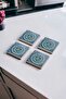 Merkaba Sacred Geometry Themed Natural Stone Travertine Coasters Set of 4