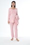 Powder Maternity Long Sleeve Maternity Pajamas Set with Dressing Gown - 4