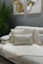 Plush Gilded Sofa Throw - Cream
