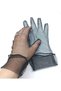 Stylish Black Ankle-Length Tulle Gloves with Self-Ruffles, Elegant and Lightweight Design - 4