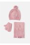 Baby Girl Scarf Beanie Glove Set Pink 10535