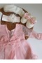 Baby Girl 0-6 Months Wedding Dress 5-Piece Mawlid Set Long-Sleeved Lace Dress - 6