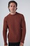Tile Men's Running Hair Basket Knit Crew Neck Knitwear Wool Sweater