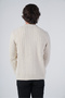 Beige Men's Execution Hair Basket Knit Crew Neck Knitwear Wool Sweater - 3