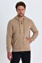Men's Zippered Cap, Kangaroo Pocket Sweat - Ekru