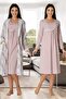 Women's Powder Plaid Maternity Maternity Dressing Gown Nightgown Set