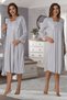 Women's Gray Lace Long Sleeve Winter Cotton Maternity Maternity Dressing Gown Nightgown Set