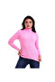 Women's Candy Pink Badi Knitwear Turtleneck Corduroy Thin Sweater - 6