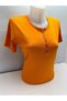 Solid Color Cotton Lycra Cotton Short Sleeve Blouse for Women's Mother - Button Detail - 2
