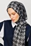 Houndstooth Pattern Shiny Jacquard Shawl - 6