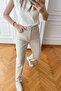 MR High Waist Lycra Ecru Mom Jeans Flexible Denim Trousers - 3
