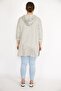 Women's Large Size Gray Sequin Embroidered Kangaroo Pocket Hooded Sweatshirt 65n36726 - 5