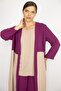 Women's Plus Size Plum Cardigan Inner Blouse and Trousers Three Pieces Set 65n36731 - 4