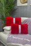 Plush Striped Throw Pillow Cover Rectangular - Red - 2