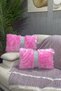 Plush Striped Throw Pillow Cover Rectangular - Pink