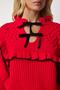 Women's Red Ruffled Bow Collar Knitwear Sweater MT00112 - 6
