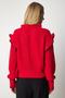Women's Red Ruffled Bow Collar Knitwear Sweater MT00112 - 7
