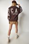 Women's Brown Printed Oversize Sweatshirt HF00440