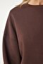 Women's Brown Printed Oversize Sweatshirt HF00440 - 6