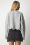 Women's Gray Ripped Detailed Knitwear Sweater Kİ00094 - 8