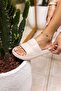 CLARISA UNISEX BEIGE BAKLAVA PATTERN EVA DAYLUK-BEACH PLATFORM SLIPPERS - 4