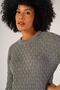 Gray Women's Hair Running Crew Neck Wool Sweater - 5