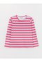 Crew Neck Striped Long Sleeve Girl's T-Shirt