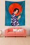 Girl Stain-Proof Fabric Wall Carpet Holding a Bird in Her Hand - Tapestry