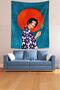Girl Stain-Proof Fabric Wall Carpet Holding a Bird in Her Hand - Tapestry - 3